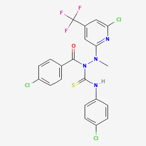 2-(6-Chloro-4-(trifluoromethyl)pyridin-2-yl)-1-(4-chlorobenzoyl)-N-(4-chlorophenyl)-2-methylhydrazinecarbothioamide
