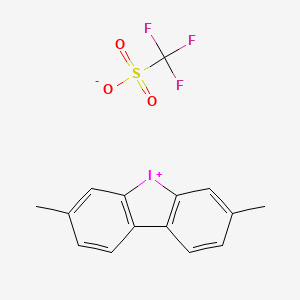 molecular formula C15H12F3IO3S B14131436 3,7-Dimethyldibenzo[b,d]iodol-5-ium trifluoromethanesulfonate 