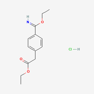 (4-Ethoxycarbonimidoyl-phenyl)-acetic acid ethyl ester hydrochloride