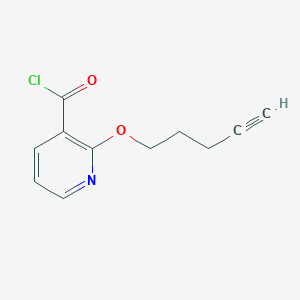 molecular formula C11H10ClNO2 B1413156 2-(Pent-4-ynyloxy)nicotinoyl chloride CAS No. 1987321-13-0