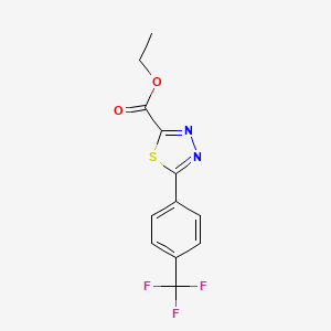 molecular formula C12H9F3N2O2S B1413158 Ethyl 5-(4-triflluoromethylphenyl)-1,3,4-thiadiazole-2-carboxylate CAS No. 1986908-17-1