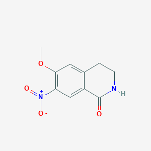 molecular formula C10H10N2O4 B14131590 6-Methoxy-7-nitro-3,4-dihydroisoquinolin-1(2H)-one 