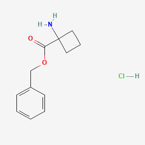molecular formula C12H16ClNO2 B1413163 Benzyl 1-aminocyclobutane-1-carboxylate hydrochloride CAS No. 1909318-90-6
