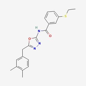 molecular formula C20H21N3O2S B14131637 N-(5-(3,4-dimethylbenzyl)-1,3,4-oxadiazol-2-yl)-3-(ethylthio)benzamide CAS No. 1171892-43-5