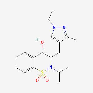 3-[(1-ethyl-3-methyl-1H-pyrazol-4-yl)methyl]-2-(propan-2-yl)-3,4-dihydro-2H-1,2-benzothiazin-4-ol 1,1-dioxide