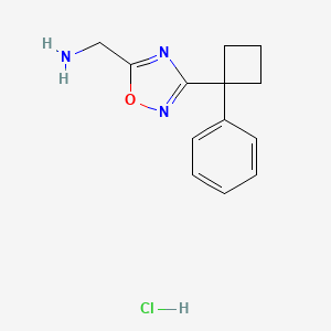 molecular formula C13H16ClN3O B1413184 C-[3-(1-フェニル-シクロブチル)-[1,2,4]オキサジアゾール-5-イル]-メチルアミン塩酸塩 CAS No. 1858240-74-0