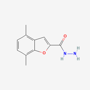 molecular formula C11H12N2O2 B1413186 4,7-Dimethylbenzofuran-2-carboxylic acid hydrazide CAS No. 1952276-60-6