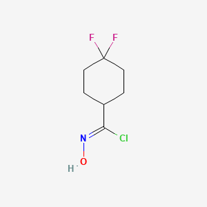 molecular formula C7H10ClF2NO B1413187 4,4-Difluoro-N-hydroxycyclohexanecarbimidoyl chloride CAS No. 1952348-04-7