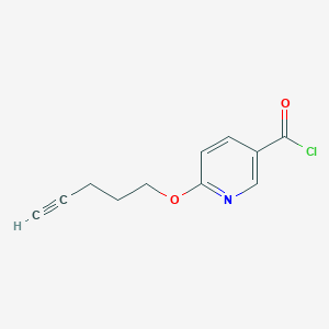 molecular formula C11H10ClNO2 B1413195 6-(Pent-4-ynyloxy)nicotinoyl chloride CAS No. 1924321-98-1