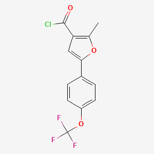 2-Methyl-5-(4-trifluoromethoxy-phenyl)-furan-3-carbonyl chloride