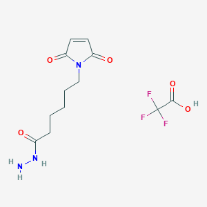 molecular formula C12H16F3N3O5 B014132 6-(2,5-Dioxo-2,5-dihydro-1H-pyrrol-1-yl)hexanehydrazide 2,2,2-trifluoroacetate CAS No. 151038-94-7