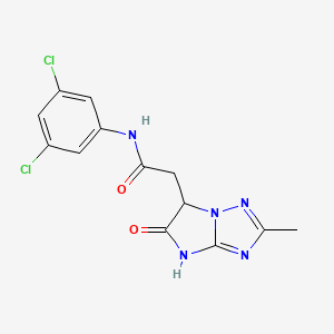 molecular formula C13H11Cl2N5O2 B14132080 N-(3,5-dichlorophenyl)-2-(2-methyl-5-oxo-5,6-dihydro-4H-imidazo[1,2-b][1,2,4]triazol-6-yl)acetamide 