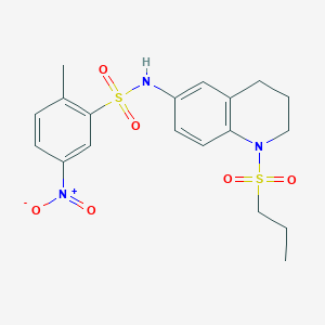 2-methyl-5-nitro-N-(1-(propylsulfonyl)-1,2,3,4-tetrahydroquinolin-6-yl)benzenesulfonamide