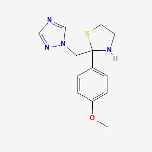 1-{[2-(4-Methoxyphenyl)-1,3-thiazolidin-2-yl]methyl}-1H-1,2,4-triazole