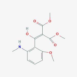 molecular formula C14H17NO6 B14132272 Dimethyl 2-(hydroxy(2-methoxy-6-(methylamino)phenyl)methylene)malonate 