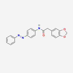 (E)-2-(benzo[d][1,3]dioxol-5-yl)-N-(4-(phenyldiazenyl)phenyl)acetamide