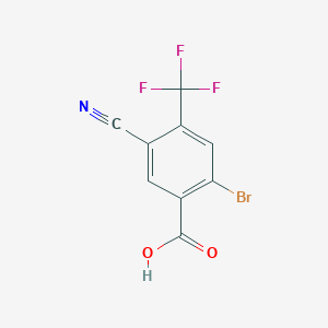 molecular formula C9H3BrF3NO2 B1413246 2-Bromo-5-cyano-4-(trifluoromethyl)benzoic acid CAS No. 1805499-89-1