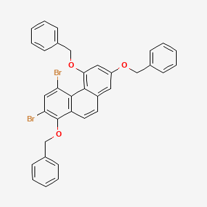 molecular formula C35H26Br2O3 B14132593 1,5,7-Tris(benzyloxy)-2,4-dibromophenanthrene CAS No. 88811-89-6