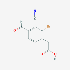 2-(2-Bromo-3-cyano-4-formylphenyl)acetic acid