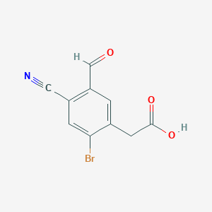 molecular formula C10H6BrNO3 B1413274 2-(2-Bromo-4-cyano-5-formylphenyl)acetic acid CAS No. 1805486-39-8