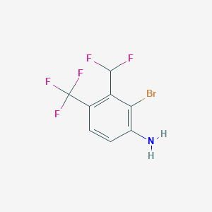 molecular formula C8H5BrF5N B1413286 2-Bromo-3-difluoromethyl-4-(trifluoromethyl)aniline CAS No. 1807245-24-4