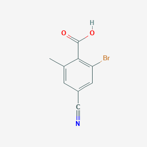 molecular formula C9H6BrNO2 B1413291 2-Bromo-4-cyano-6-methylbenzoic acid CAS No. 1807028-85-8