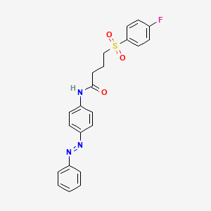 (E)-4-((4-fluorophenyl)sulfonyl)-N-(4-(phenyldiazenyl)phenyl)butanamide