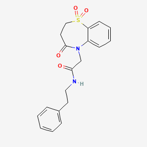 2-(1,1-dioxido-4-oxo-3,4-dihydrobenzo[b][1,4]thiazepin-5(2H)-yl)-N-phenethylacetamide