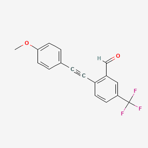 2-((4-Methoxyphenyl)ethynyl)-5-(trifluoromethyl)benzaldehyde