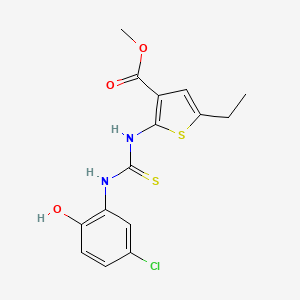 Methyl 2-{[(5-chloro-2-hydroxyphenyl)carbamothioyl]amino}-5-ethylthiophene-3-carboxylate