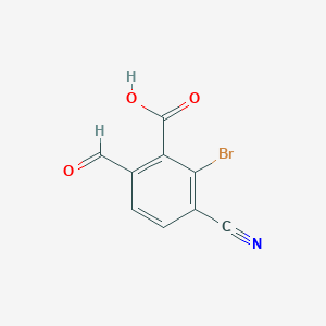 molecular formula C9H4BrNO3 B1413310 2-Bromo-3-cyano-6-formylbenzoic acid CAS No. 1805486-07-0