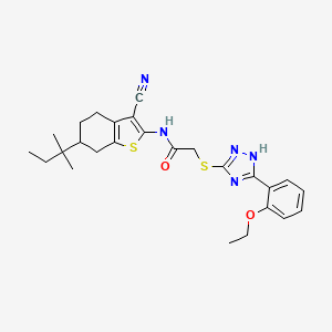 N-[3-cyano-6-(2-methylbutan-2-yl)-4,5,6,7-tetrahydro-1-benzothiophen-2-yl]-2-{[5-(2-ethoxyphenyl)-4H-1,2,4-triazol-3-yl]sulfanyl}acetamide