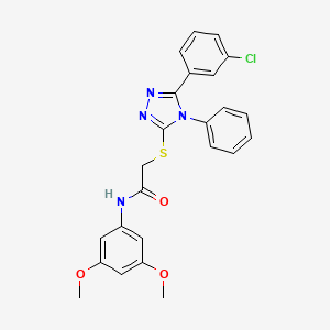 molecular formula C24H21ClN4O3S B14133127 2-{[5-(3-chlorophenyl)-4-phenyl-4H-1,2,4-triazol-3-yl]sulfanyl}-N-(3,5-dimethoxyphenyl)acetamide 