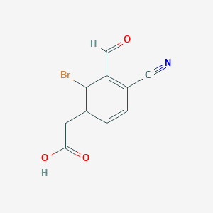 molecular formula C10H6BrNO3 B1413314 2-(2-Bromo-4-cyano-3-formylphenyl)acetic acid CAS No. 1805584-95-5