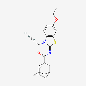 (1s,3s,E)-N-(6-ethoxy-3-(prop-2-yn-1-yl)benzo[d]thiazol-2(3H)-ylidene)adamantane-1-carboxamide