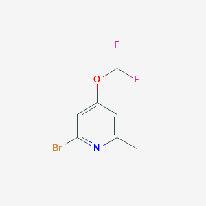 molecular formula C7H6BrF2NO B1413315 2-溴-4-二氟甲氧基-6-甲基吡啶 CAS No. 1805526-37-7