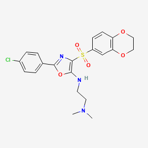 N'-[2-(4-chlorophenyl)-4-(2,3-dihydro-1,4-benzodioxin-6-ylsulfonyl)-1,3-oxazol-5-yl]-N,N-dimethylethane-1,2-diamine