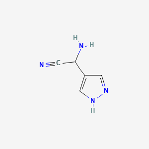 molecular formula C5H6N4 B14133170 2-Amino-2-(1H-pyrazol-4-yl)acetonitrile 