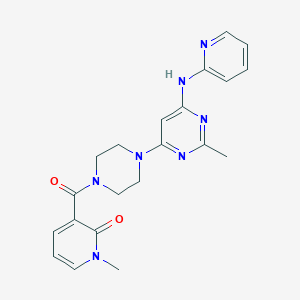 1-methyl-3-(4-(2-methyl-6-(pyridin-2-ylamino)pyrimidin-4-yl)piperazine-1-carbonyl)pyridin-2(1H)-one