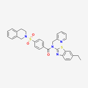 4-((3,4-dihydroisoquinolin-2(1H)-yl)sulfonyl)-N-(6-ethylbenzo[d]thiazol-2-yl)-N-(pyridin-2-ylmethyl)benzamide