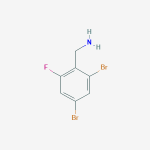 molecular formula C7H6Br2FN B1413319 2,4-二溴-6-氟苄胺 CAS No. 1806350-06-0