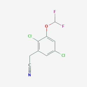molecular formula C9H5Cl2F2NO B1413320 2,5-Dichloro-3-(difluoromethoxy)phenylacetonitrile CAS No. 1803717-87-4