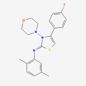 molecular formula C21H22FN3OS B14133208 (2Z)-N-(2,5-Dimethylphenyl)-4-(4-fluorophenyl)-3-(morpholin-4-yl)-1,3-thiazol-2(3H)-imine CAS No. 1049167-15-8