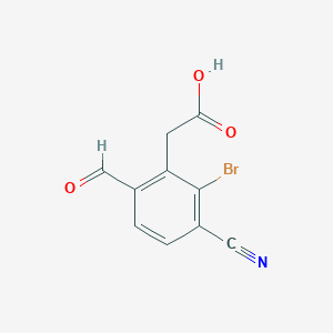 2-(2-Bromo-3-cyano-6-formylphenyl)acetic acid