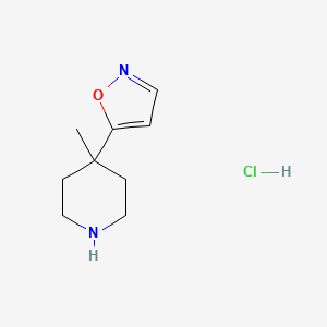 molecular formula C9H15ClN2O B1413327 4-Isoxazol-5-yl-4-methylpiperidine hydrochloride CAS No. 2108139-04-2