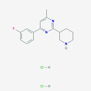 molecular formula C16H20Cl2FN3 B1413330 4-(3-Fluorophenyl)-6-methyl-2-piperidin-3-ylpyrimidine dihydrochloride CAS No. 2108656-08-0