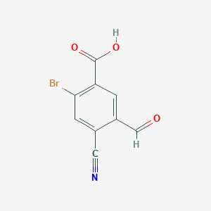 molecular formula C9H4BrNO3 B1413331 2-Bromo-4-cyano-5-formylbenzoic acid CAS No. 1807206-42-3