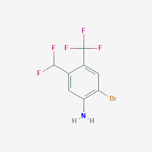 molecular formula C8H5BrF5N B1413332 2-Bromo-5-(difluoromethyl)-4-(trifluoromethyl)aniline CAS No. 1807245-28-8