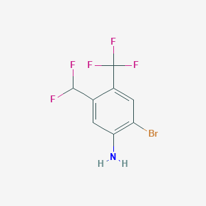 molecular formula C8H5BrF5N B1413332 2-Bromo-5-difluoromethyl-4-(trifluoromethyl)aniline CAS No. 1807245-28-8