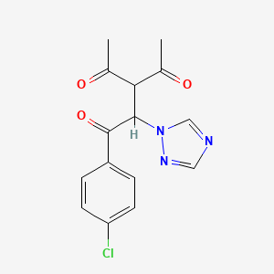 3-Acetyl-1-(4-chlorophenyl)-2-(1H-1,2,4-triazol-1-yl)pentane-1,4-dione